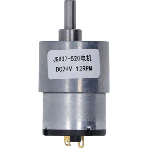 Moteur à engrenages CC en aluminium et laiton, roulement robuste, transmission stable, réducteur de vitesse avec encodeur à effet Hall, 12 tr/min, 24V DC (1/5)