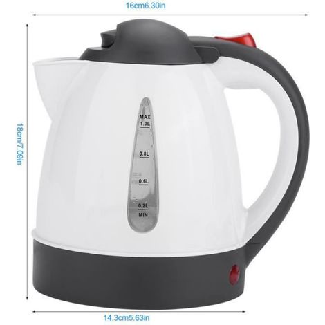 Bouilloire de voyage - Bouilloire de voiture - Noir - 250 Watt - 1000 ml - Prise allume-cigare (1/4)