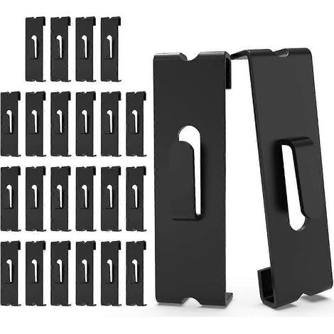 Lot de 24 crochets pour panneaux grillagés, accessoires pour murs grillagés, crochets métalliques pour étagères grillagées, noir (1/5)