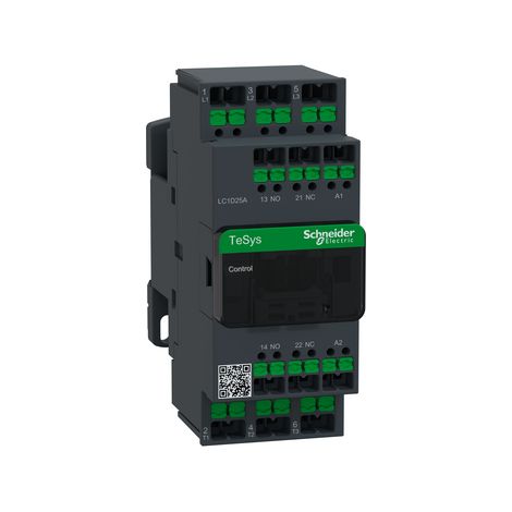Contattore Schneider Electric LC1D25AB7 nero 25A 24V AC