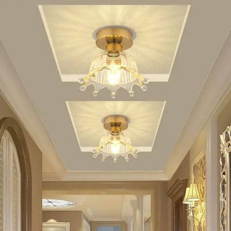 Plafonnier nordique en cristal - - Simple - E27 - 15-20 m² - Résistant à la rouille (1/4)