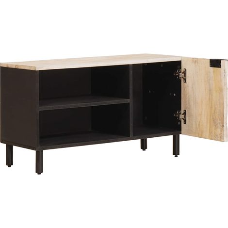 Meuble TV avec stockage Finition Lavage Blanc 80 x 33 x 46 cm (1/5)