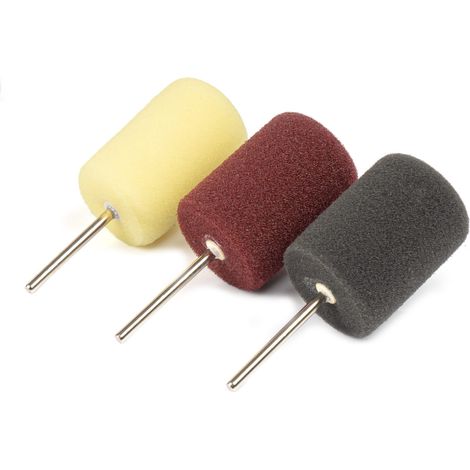 Lot de 3 mini embouts cylindriques en mousse pour polissage de précision, ponçage et detailing automobile