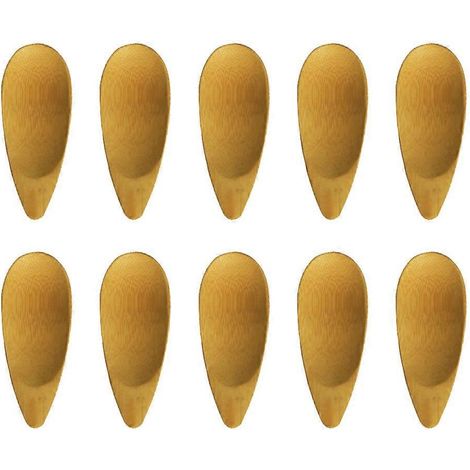 Lot de 10 cuillères à café en bambou carbonisé, petites cuillères à mélanger pour café et confiture, pour la maison et le bureau.