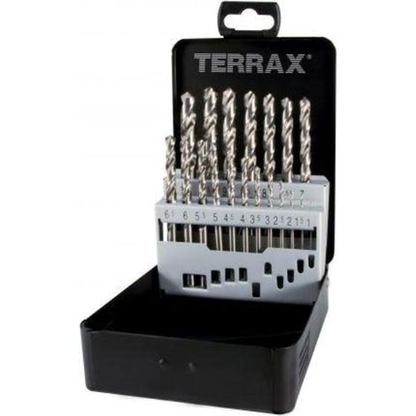 terrax-a214214-juegos de 19 brocas din 338 tipo n hss rectificadas (1/2)
