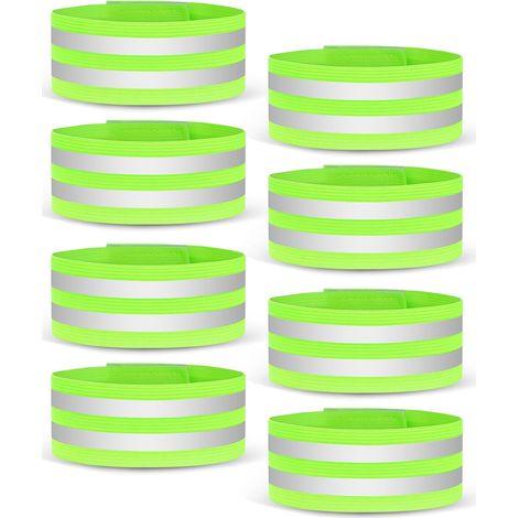 Reflectorbanden×8, Universele Dubbele Reflecterende Tapes Veiligheidstape voor Hardlopen Neon Reflecterende voor Fietsen Jogging Geschikte Reflectoren voor Kinderen en Volwassenen