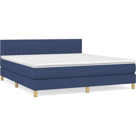 Maison Exclusive - Cama box spring con colchón tela azul 180x200 (1/5)