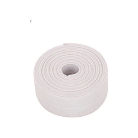 Auto Adhésif Joint Silicone Blanc Salle De Bain PVC Bande Etancheite Autocollante Anti Moisissure Joint Porte Douche pour Cuisine Toilette 2 Pièces(blanc)