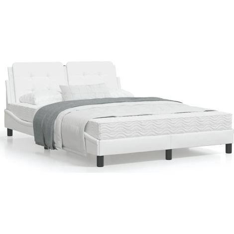 vidaXL Giroletto senza Materasso Zadar Bianco 120x200 cm in Similpelle (1/5)