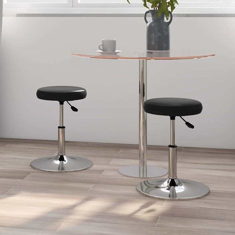 vidaXL Sillas de comedor 2 unidades cuero sintético negro (1/5)