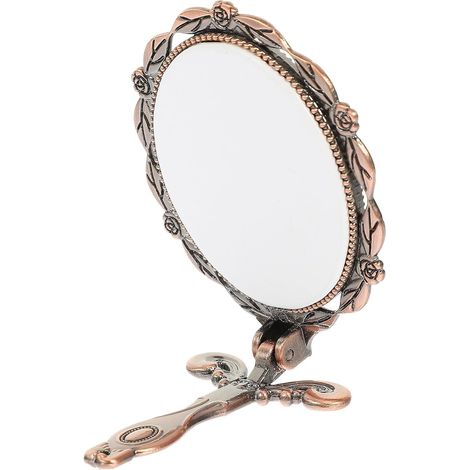 Miroir de maquillage pliable de poche, mini miroir cosmétique ovale vintage, pour les voyages et les activités de plein air (1/5)