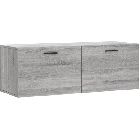 Pratico armadio da parete portaoggetti decorativo 100 x 36,5 x 35 cm in legno ingegnerizzato grigio sonoma 020048892
