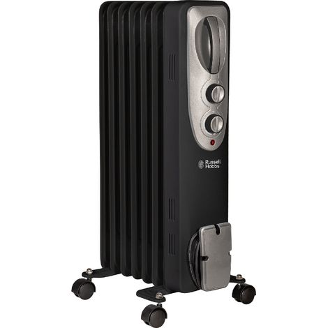 Russell Hobbs RHOFR5001B 1.5kW Oil Filled Radiator 7 Fin, Black (1/5)