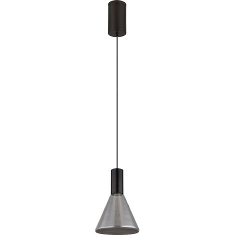 Pendelleuchte Hängeleuchte Deckenlampe Küchenleuchte Schwarz Glas Rauchfarbe