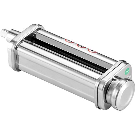 Accessoire Pâtes pour Robot KitchenAid, Laminoir en Acier Inoxydable, 8 Réglages d'Épaisseur, Compatible avec Batteur (130 caractères) (1/5)