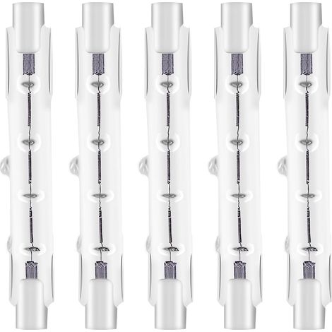 Lot de 5 ampoules halogènes linéaires J78 R7s 8 x 78 mm, 120 W, à double culot, pour projecteur de sécurité à intensité variable. (1/5)