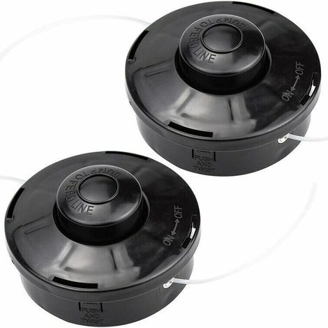 Lot de 2 Tête de débroussailleuse Universelle A6481 Nylon Bobine de Rechange de Tondeuse Débroussailleuse Tête De Coupe M10 X 1.25 pour Débroussailleuse Thermique à Essence (1/5)
