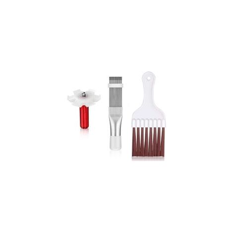 3 pièces Brosse de nettoyage pour réfrigérateur Brosse à condensateur Peigne à ailettes Brosse de nettoyage pour condenseur Brosse de nettoyage de l'air pour le nettoyage des lamelles du condenseurCr (1/4)