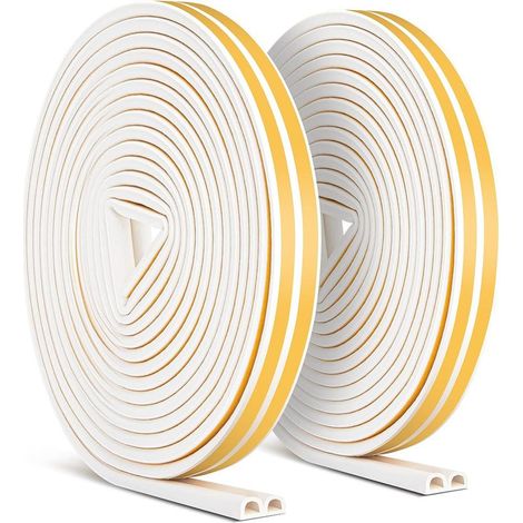 20m Bande de Joint, Auto-adhésif Anticollision Joint de Porte, D-Profi Joint d'étanchéité de Porte et Fenêtre pour Anti-intempéries/isolation acoustique - 9mm6mm (1/5)