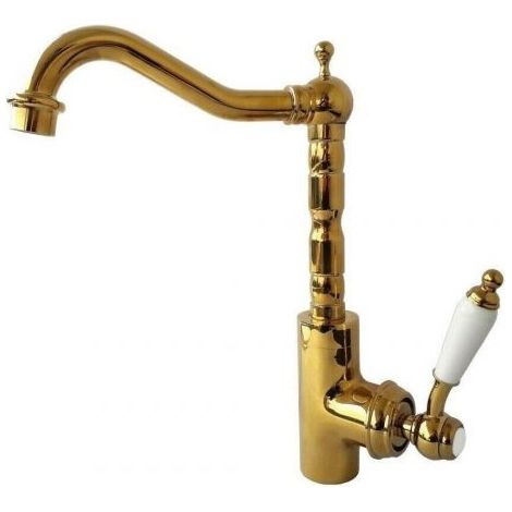 Miscelatore rubinetto lavabo cucina ottone effetto oro antico vintage 59463