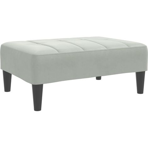 Repose-pied gris clair 77x55x31 cm velours