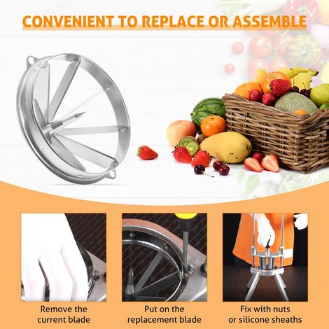 Coupe-fruits ergonomique détachable en acier inoxydable tranchant, séparateur pour pommes, poires et oranges, 8 sections (1/5)