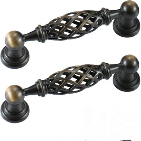 Poignées de meubles vintage (lot de 2) - Poignées de placard de cuisine - Poignées de meubles anciens - Poignées de porte - Poignées de tiroir pour portes et tiroirs de placards avec trous de vis (1/5)