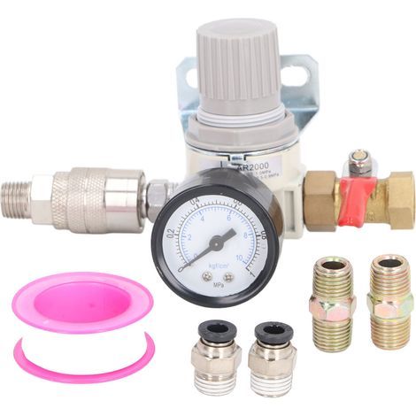 3/8-Zoll-NPT-Druckluftregler mit Manometer (0 bis 1 MPa) für Kompressoren und Druckluftwerkzeuge (1/5)