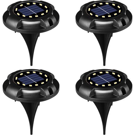 Lampes solaires de sol extérieures à 12 LED, étanches, pour jardin, terrasse, escalier, patio et allée. (1/5)