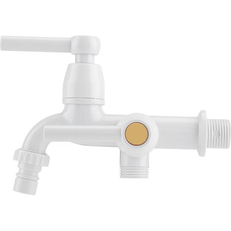 Robinet Lave-Linge - Double Bec En Abs Chromé - Pour Cuisine Et Salle De Bain - G1/2 (1/5)