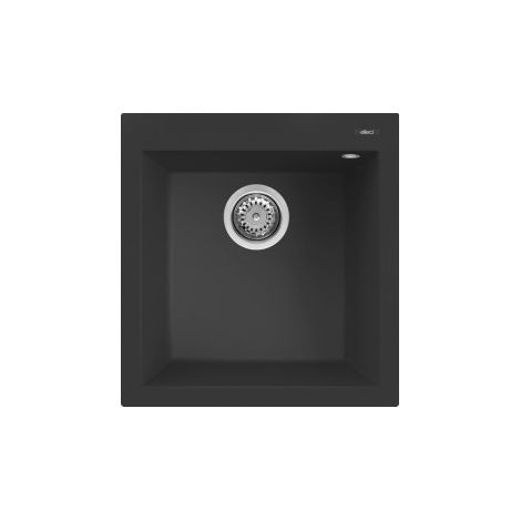 Lavello Elleci Incasso 1 vasca 47x50 Quadra 102 Granitek Nero LGQ10240 (1/5)
