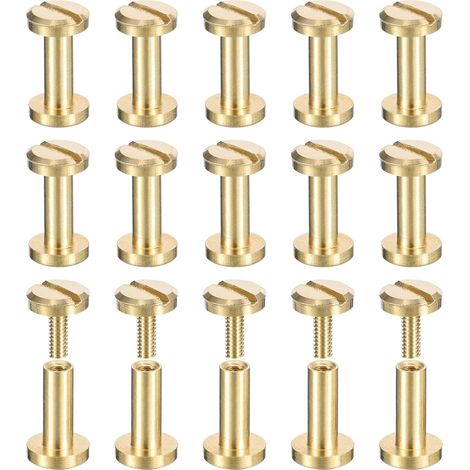 Vis Chicago En Laiton 8x6mm À Tête Plate Lot De 30 (1/5)
