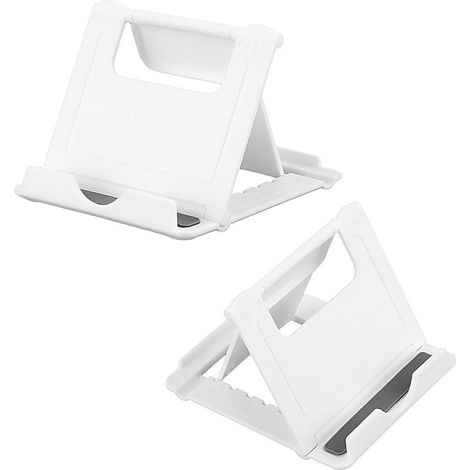 Set di 2 supporti da scrivania regolabili per telefono, supporto pieghevole per tablet compatibile con smartphone per bar, ufficio, casa, per guardare film e video (1/5)