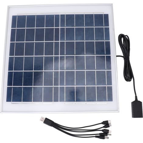 Ortviai Panneau Solaire Portable 15 W IP68 Étanche en Silicium Monocristallin pour Extérieur