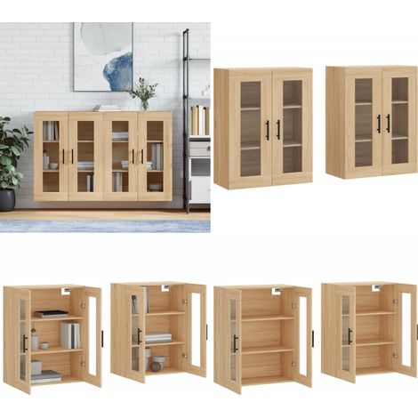 Wandschränke 2 Stk. Sonoma-Eiche Holzwerkstoff - Hängeschrank - Wohnzimmer Dekoration - Regal - Sideboard - Eiche Möbel - Home & Living (1/5)