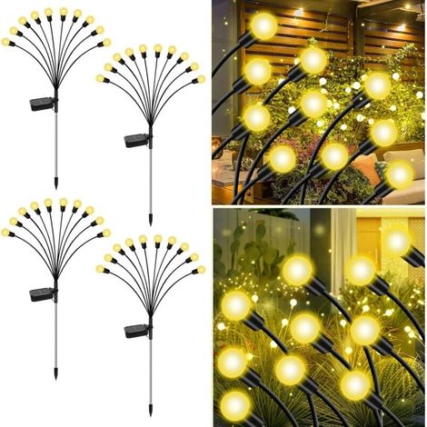 lampes solaires d'extérieur pour jardin LED Firefly IP65 décoration solaire à étanche lot de 4 10 (1/4)