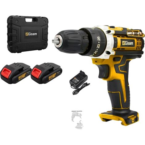 Visseuse sans fil, couple de 28 Nm, mandrin sans clé, 2 Batterie-Jaune B (1/2)