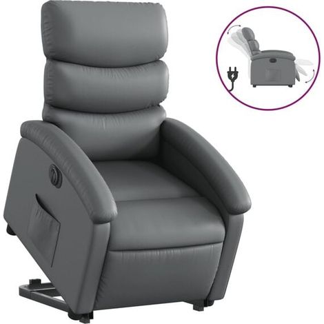 Fauteuil inclinable électrique en similicuir gris (1/5)