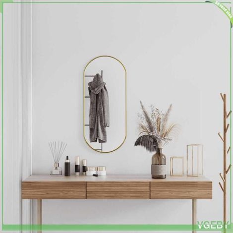 348199 Miroir mural Doré 80x35 cm Ovale (1/5)