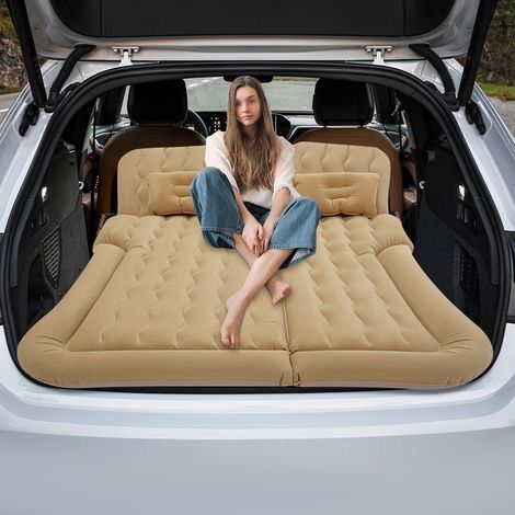 SUV-Luftmatratze mit einer Tragkraft von 300 kg, beigefarbene aufblasbare SUV-Luftmatratze, Auto-Luftmatratze 5,71 × 4,13 ft (1/5)