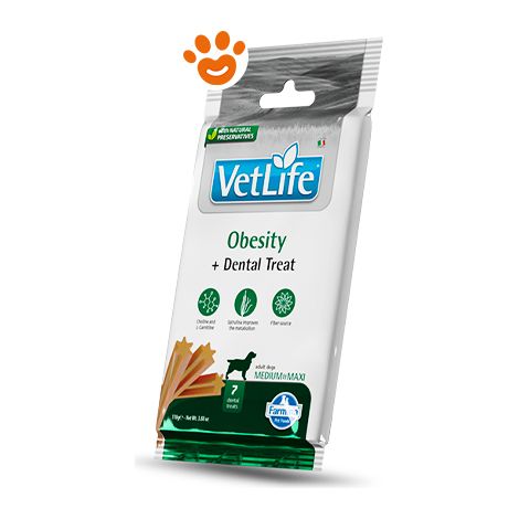 Farmina Dog Snack Dental Treat Vet Life Obesity Medium/Maxi - Confezione 100 Gr - Snack