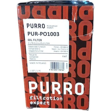 Filtro olio purro pur-po1003  ch10623 eco  wl7464  oe682/2  e157h d227