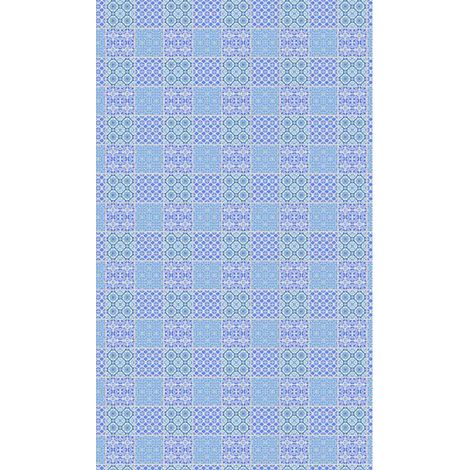 Panneau mural douche en alu-composite VIPANEL - Carrelage Décor Carreaux Bleu Blanc - Finition Brillant - 150x255cm (1/5)