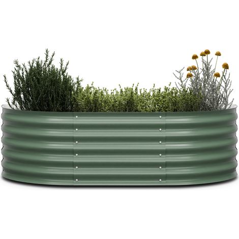 Blumfeldt High Grow Extended - Aiuola rialzata da 150 x 43 x 60 cm, in lamiera d'acciaio ondulata, facile da montare, resistente alla ruggine e al gelo