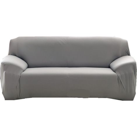 Housse de Canapé 3 Place 195-230 cm - Extensible avec Accoudoirs - Gris