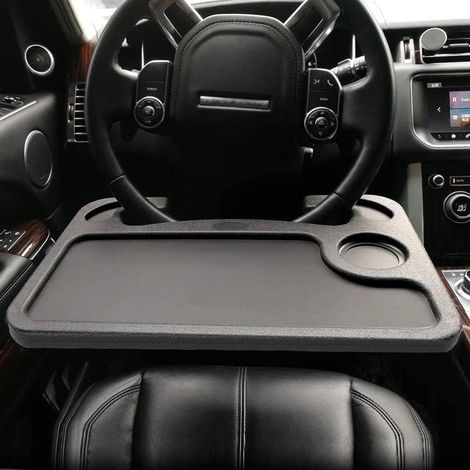 Car Steering Wheel Desk with ABS Cup Holder (Black) (1/5)