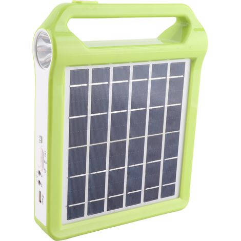 Lampe Solaire de Camping LED Rechargeable 1200mAh Étanche Verte avec Batterie Lithium Remplaçable pour Randonnée Pêche (1/5)