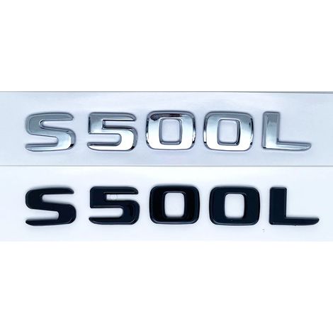 (S500L, Argent) - Emblème ABS série S compatible avec Mercedes-Benz Classe S W222 W223 (logo/autocollant latéral arrière). (1/5)
