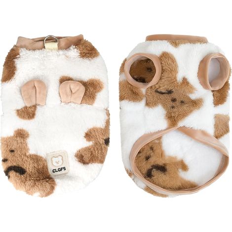 Vêtement en Manteau Peluche Chaud pour Chien et Chat Style Ours Pull d'hiver Confortable de Protection Pyjama pour Petits Animaux Animaux de Compagnie (1/5)