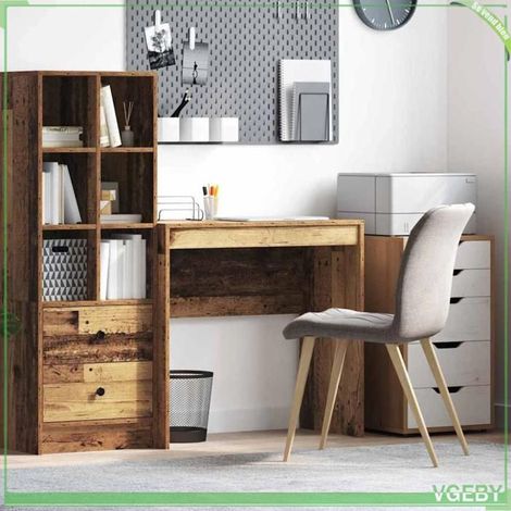 Bureau - ABI - Bois ancien - 80 x 40 x 76 cm - Design moderne et élégant (1/5)